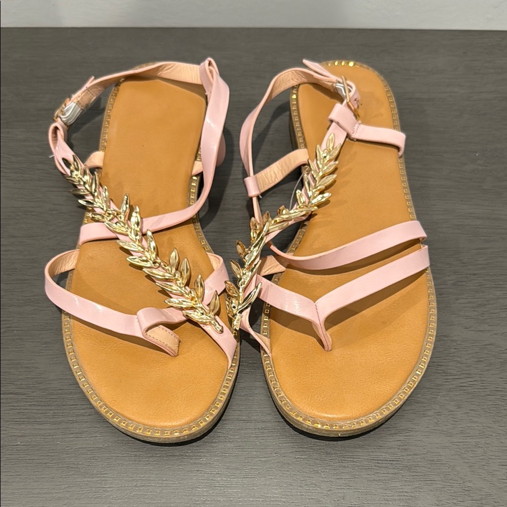 Pink and Gold Women's Sandals